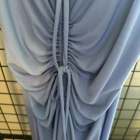 Elegant Blue Ruched Midi Dress NWT by Lanston. Disco vibes - Picture 7 of 7